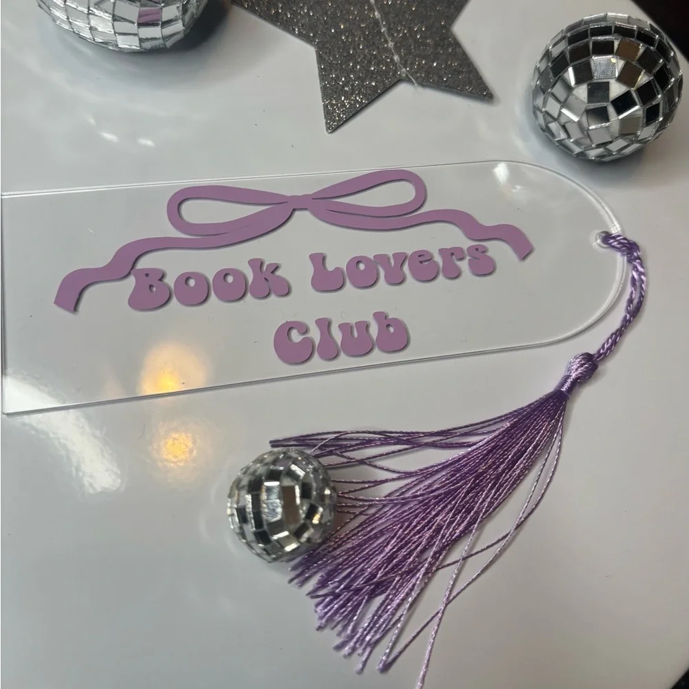 Purple Book Lovers Club Bookmark with Tassel